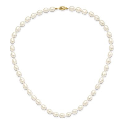 14K Gold Freshwater Pearl Necklace & Earring Set – view 6