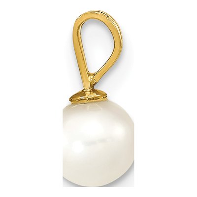 14K Yellow Gold Freshwater Cultured Pearl Round Pendant – view 2