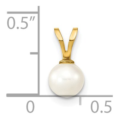 14K Yellow Gold Freshwater Cultured Pearl Round Pendant – view 3