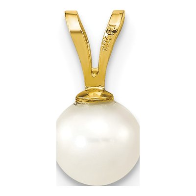 14K Yellow Gold Freshwater Cultured Pearl Round Pendant – view 4