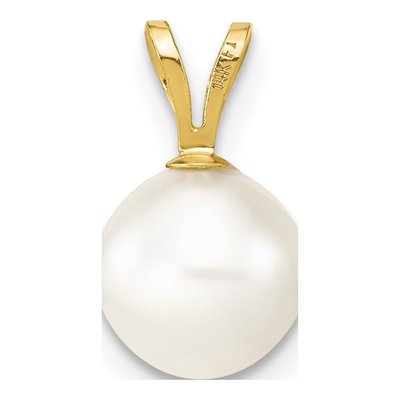 14K Yellow Gold Freshwater Cultured Pearl Round Pendant – view 4