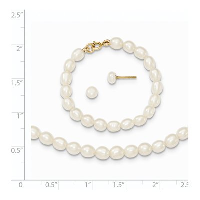 14K Gold Freshwater Pearl 3-Piece Jewelry Set – view 3