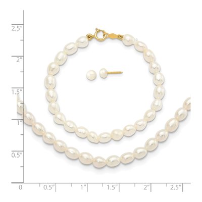 14K Yellow Gold Freshwater Pearl 3-Piece Jewelry Set – view 3