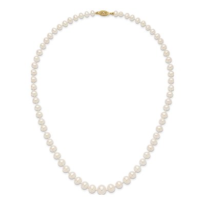 14K Yellow Gold Freshwater Cultured Pearl Graduated Necklace – view 5