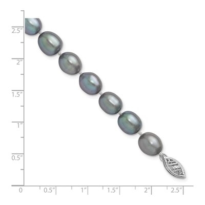 14K White Gold Grey Freshwater Cultured Pearl Bracelet – view 5