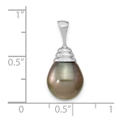 14K White Gold Black Tahitian Cultured Pearl Pendant – view 3