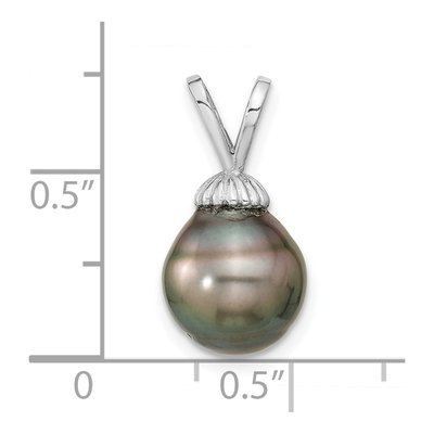 14K White Gold Black Tahitian Cultured Pearl Pendant – view 3
