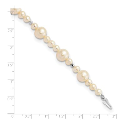 14K White Gold Freshwater Cultured Pearl Beaded Bracelet – view 3