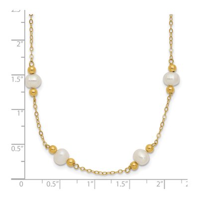 14K Yellow Gold Freshwater Cultured Pearl Station Necklace – view 3