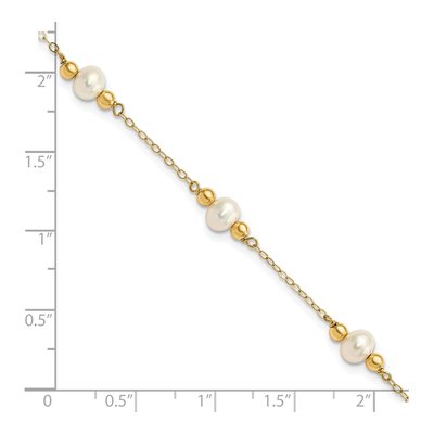 14K Yellow Gold Freshwater Cultured Pearl Near-Round Beaded 5-Station Bracelet – view 5