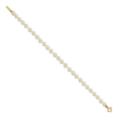 14K Yellow Gold Freshwater Cultured Pearl Semi-Round Bracelet – view 2