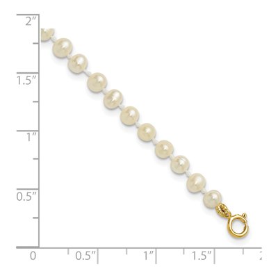 14K Yellow Gold Freshwater Cultured Pearl Semi-Round Bracelet – view 5