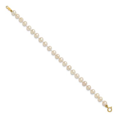 14K Yellow Gold Freshwater Cultured Pearl Near Round Bracelet – view 2