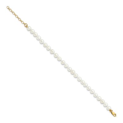 Girls' 14K Gold Pearl Necklace Bracelet Earring Set – view 6