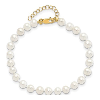 Girls' 14K Gold Pearl Necklace Bracelet Earring Set – view 7