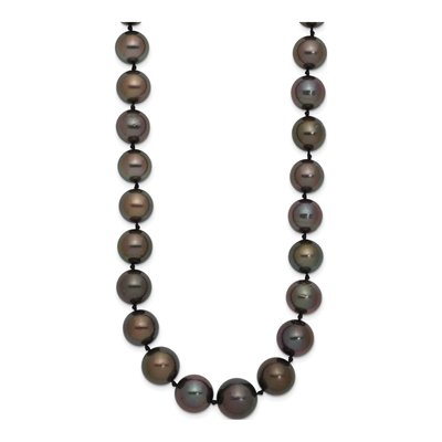 14K White Gold Black Tahitian Cultured Pearl Necklace – view 3