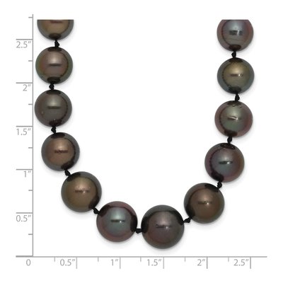 14K White Gold Black Tahitian Cultured Pearl Necklace – view 4