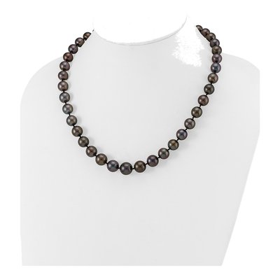 14K White Gold Black Tahitian Cultured Pearl Necklace – view 5