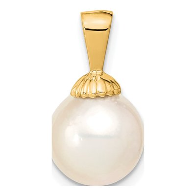 14K Yellow Gold Cultured Pearl Round Pendant
