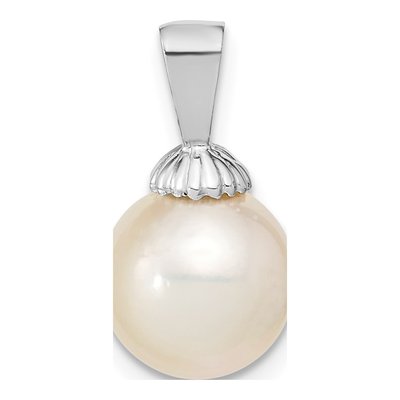 14K White Gold Cultured Pearl Round Pendant – view 4