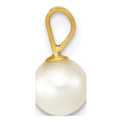 14K Yellow Gold Akoya Cultured Pearl Round Pendant – view 2