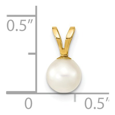 14K Yellow Gold Akoya Cultured Pearl Round Pendant – view 3