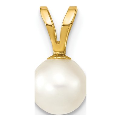 14K Yellow Gold Akoya Cultured Pearl Round Pendant