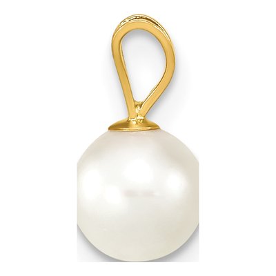 14K Yellow Gold Akoya Cultured Pearl Round Pendant – view 2