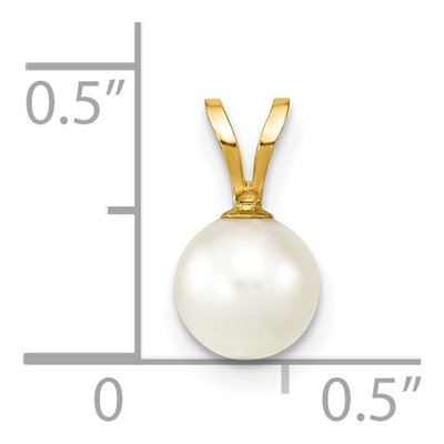 14K Yellow Gold Akoya Cultured Pearl Round Pendant – view 3