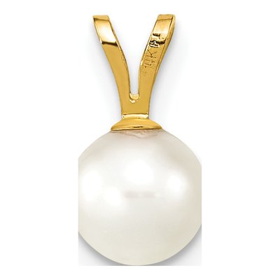 14K Yellow Gold Akoya Cultured Pearl Round Pendant – view 4