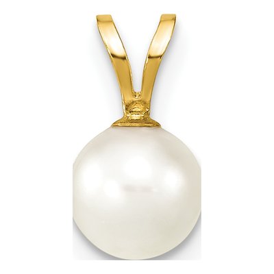 14K Yellow Gold Akoya Cultured Pearl Round Pendant