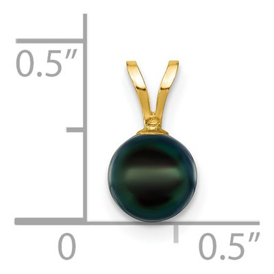 14K Yellow Gold Black Akoya Cultured Pearl Pendant – view 2