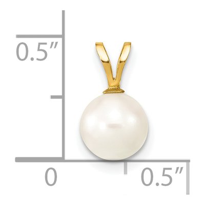 14K Yellow Gold Akoya Cultured Pearl Round Pendant – view 3
