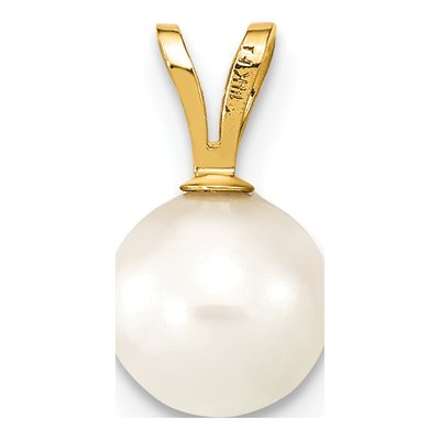 14K Yellow Gold Akoya Cultured Pearl Round Pendant – view 4