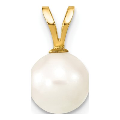 14K Yellow Gold Akoya Cultured Pearl Round Pendant