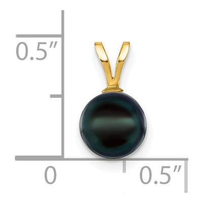 14K Yellow Gold Black Akoya Cultured Pearl Pendant – view 2