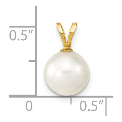 14K Yellow Gold Akoya Cultured Pearl Round Pendant – view 3