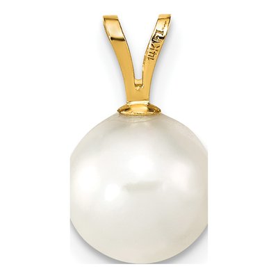 14K Yellow Gold Akoya Cultured Pearl Round Pendant – view 4