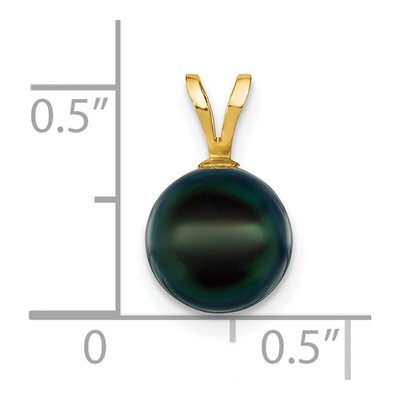 14K Yellow Gold Black Akoya Cultured Pearl Pendant – view 2