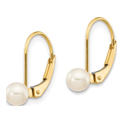 14K Yellow Gold Freshwater Cultured Pearl Leverback Earrings – view 3