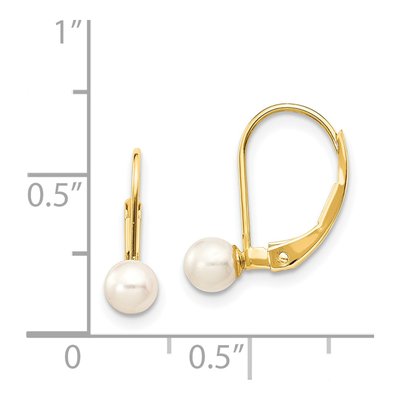 14K Yellow Gold Freshwater Cultured Pearl Leverback Earrings – view 5