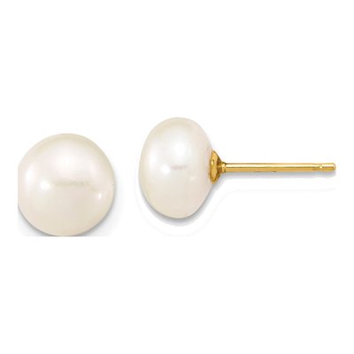 14K Gold Freshwater Pearl Necklace & Earring Set – view 3