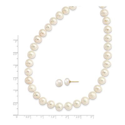 14K Gold Freshwater Pearl Necklace & Earring Set – view 6