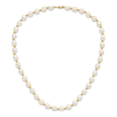 14K Gold Freshwater Pearl Necklace & Earring Set – view 5