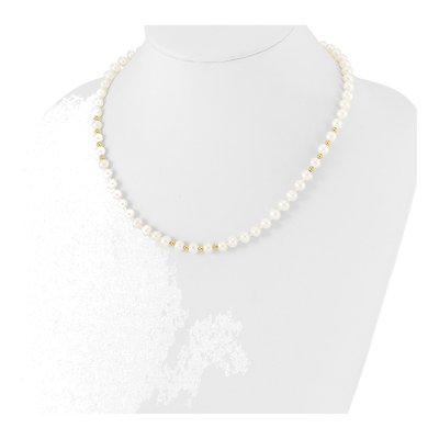 14K Gold Freshwater Pearl Necklace, Bracelet & Earring Set – view 5