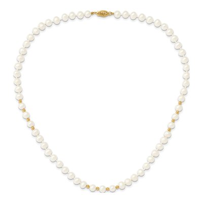 14K Gold Freshwater Pearl Necklace, Bracelet & Earring Set – view 7