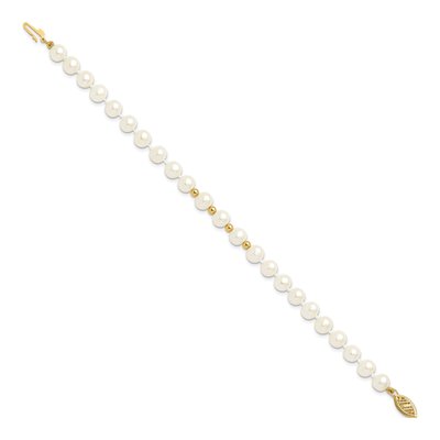 14K Gold Freshwater Pearl Necklace, Bracelet & Earring Set – view 8