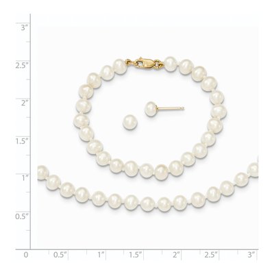 Girls' 14K Gold Freshwater Pearl 3-Piece Jewelry Set – view 3
