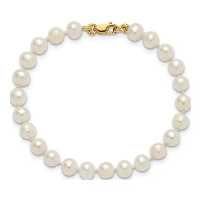 Girls' 14K Gold Pearl Pendant, Bracelet & Earring Set – view 8