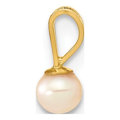 14K Yellow Gold Pink Freshwater Cultured Pearl Pendant – view 2